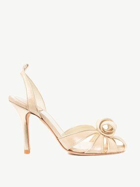 Christian Dior Karma Metallic Nude Suede Heels